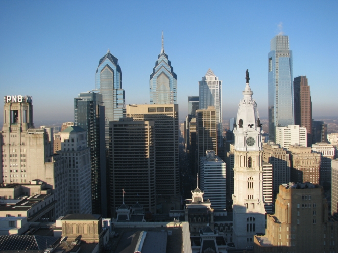 Downtown Philadelphia's striking skyline. 