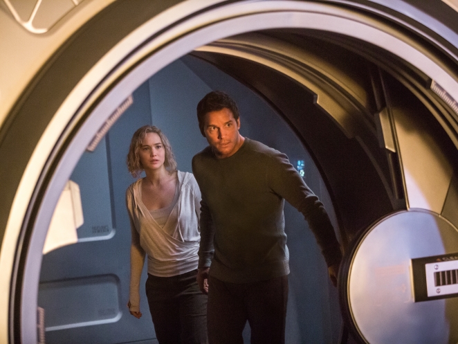 Jennifer Lawrence and Chris Pratt in The Passengers