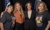 Angelica Cervantes, Areli Sanchez Morales, Kamala Harris and Angelyka Quiñones