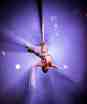 Performer Alan Silva performs astounding aerial tissu act