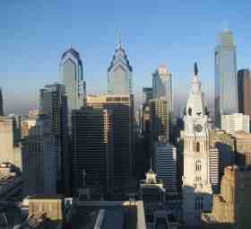 Downtown Philadelphia's striking skyline. 